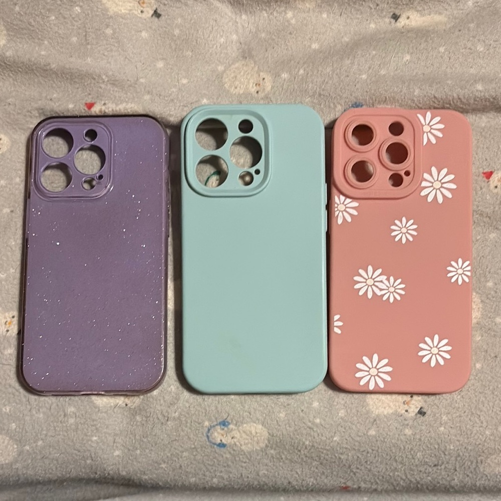 Purple and Green Silicone Phone Cases with Camera Cutout